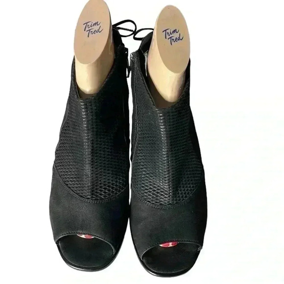 PAUL GREEN Black Leather Slingback Heel Open Toe Sandals Size 6.5 - Picture 2 of 8